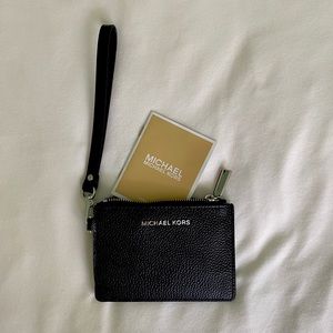 Michael Kors Black Real Leather Wallet Wristlet